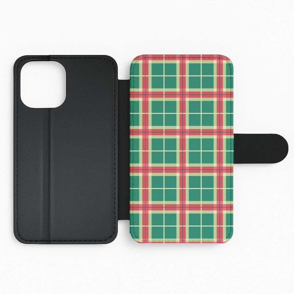 Red And Green Tartan II Christmas Pattern Flip Phone Case