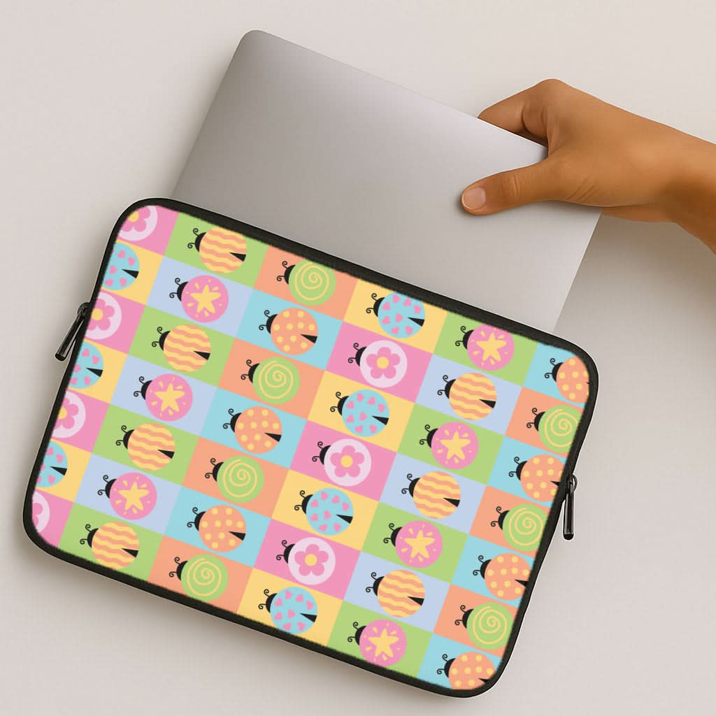 Cartoon Ladybugs Colourful Pattern MacBook Cover