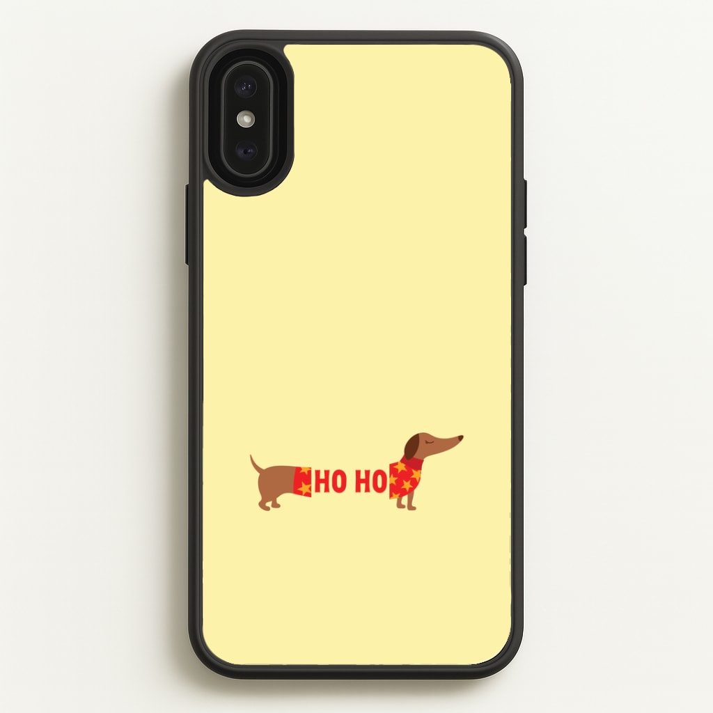 Christmas Jumper Ho Ho Dachshund iPhone XS Max Case