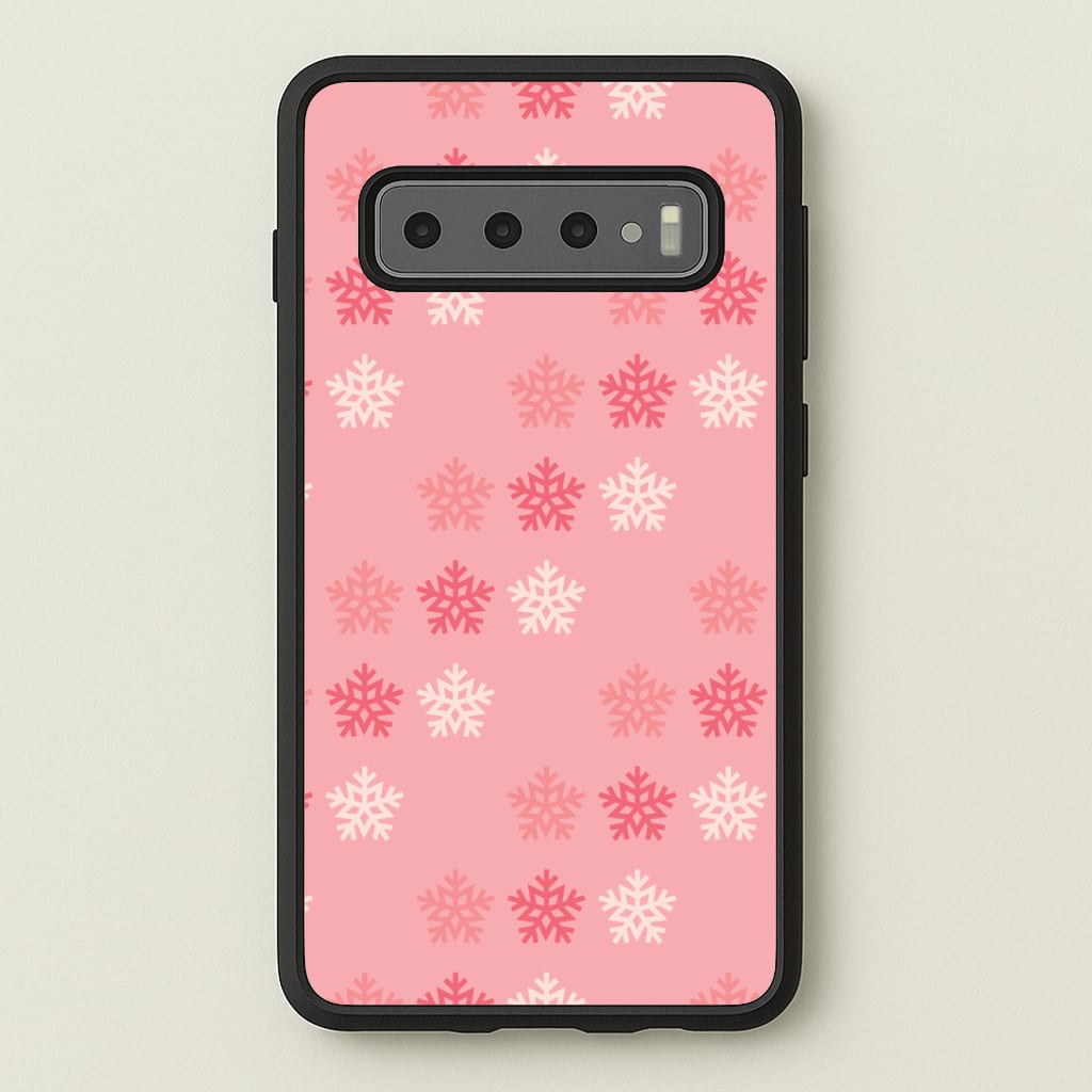 Red Slowflakes Christmas Pattern Galaxy S10 Plus Case