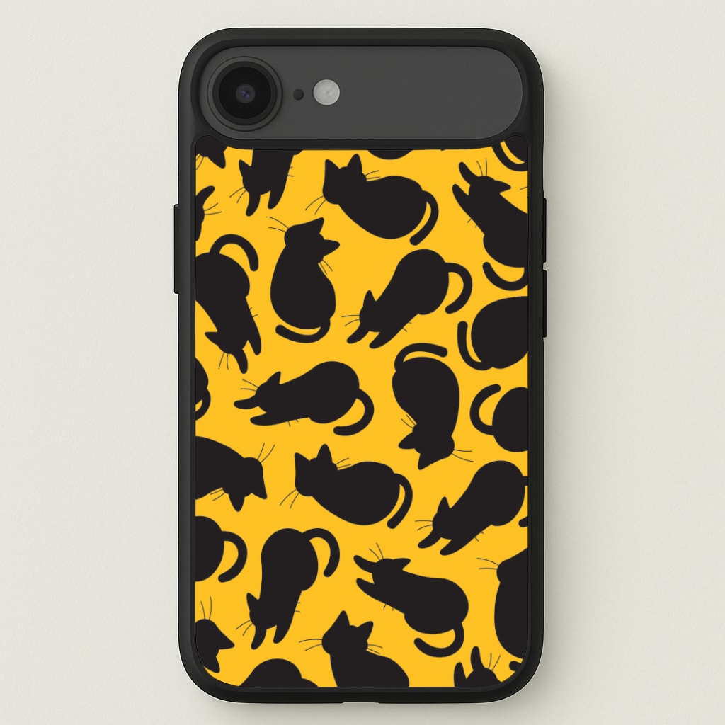 Black Cat Silhouettes Pattern iPhone 17 Air Case