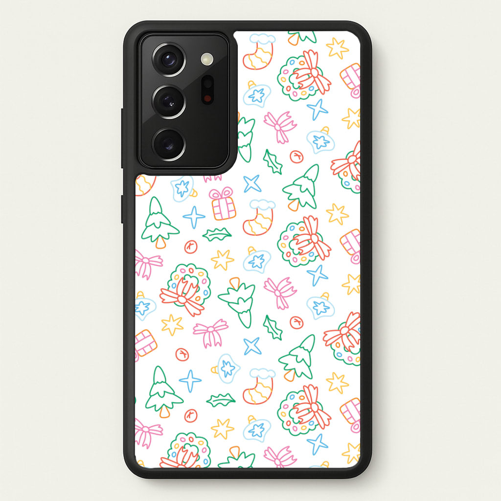 Neon Christmas Icons Pattern II Galaxy Note 20 Ultra Case