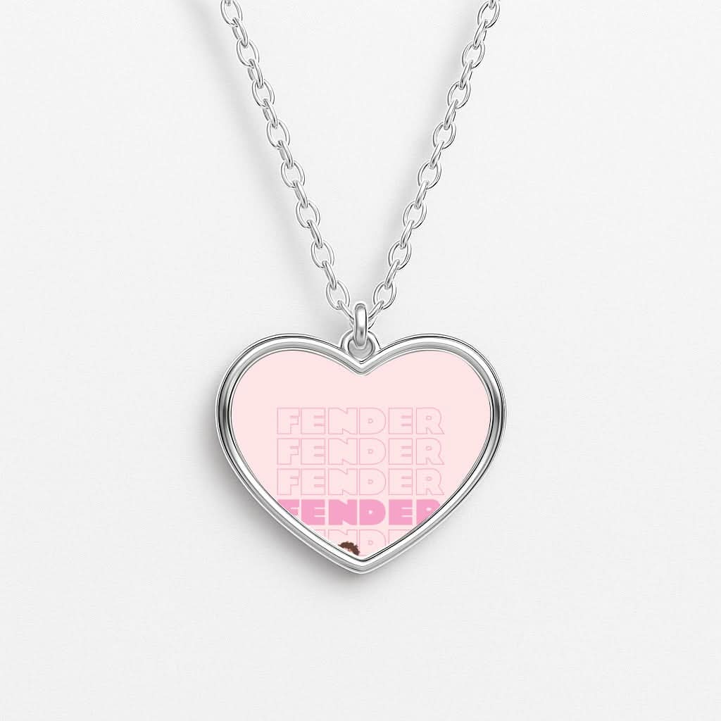 Fender Pink Sports Jersey Heart Necklace