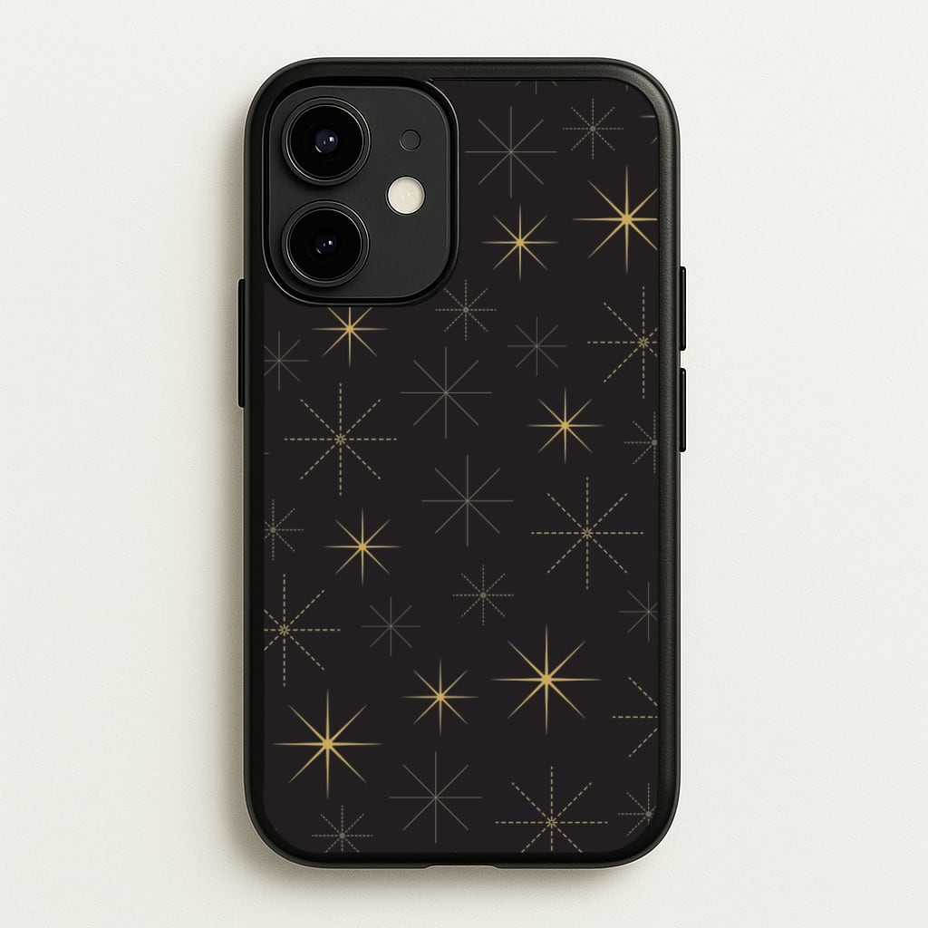 Christmas Gold Stars Pattern iPhone 12 Mini Case