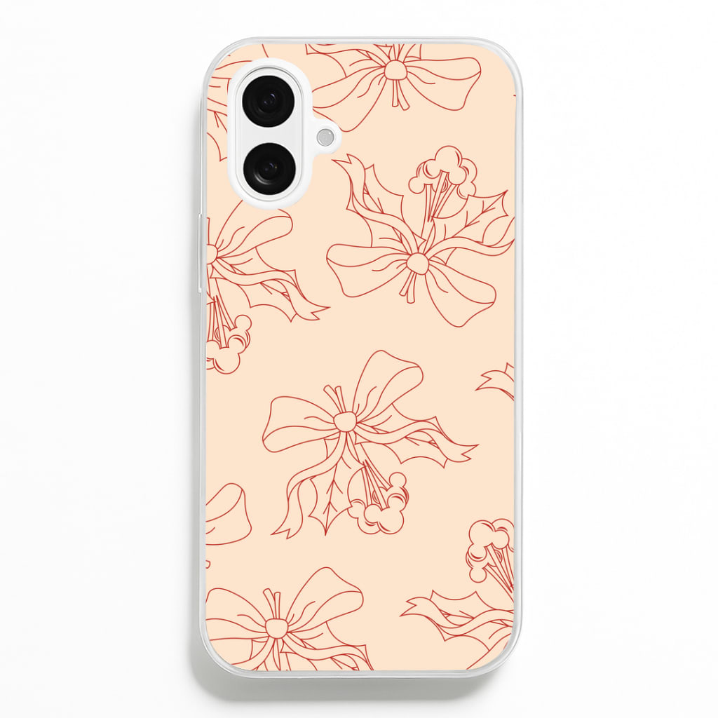 Cartoon Mouse Holly Pattern iPhone 16 Plus Case