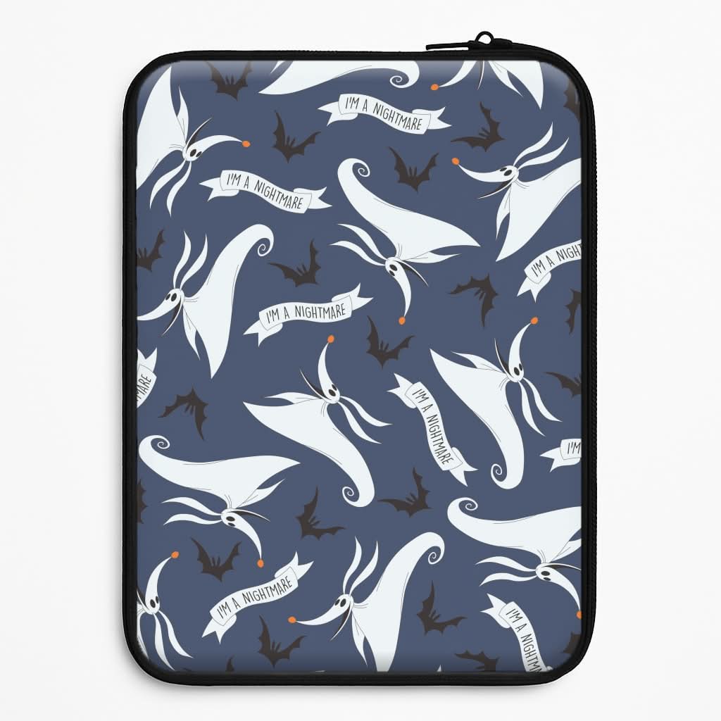 Skeleton Dog And Bats Pattern Laptop Sleeve