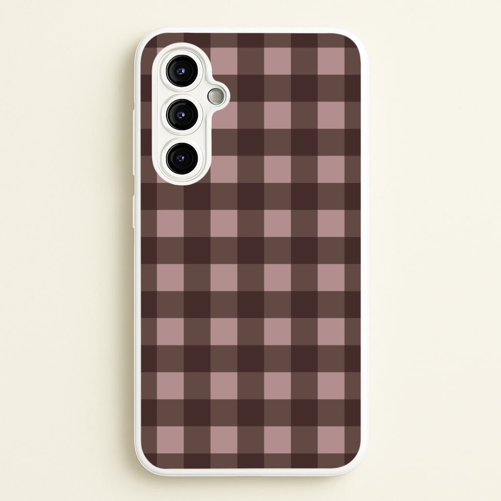 Chocolate Gingham Galaxy A54 Case