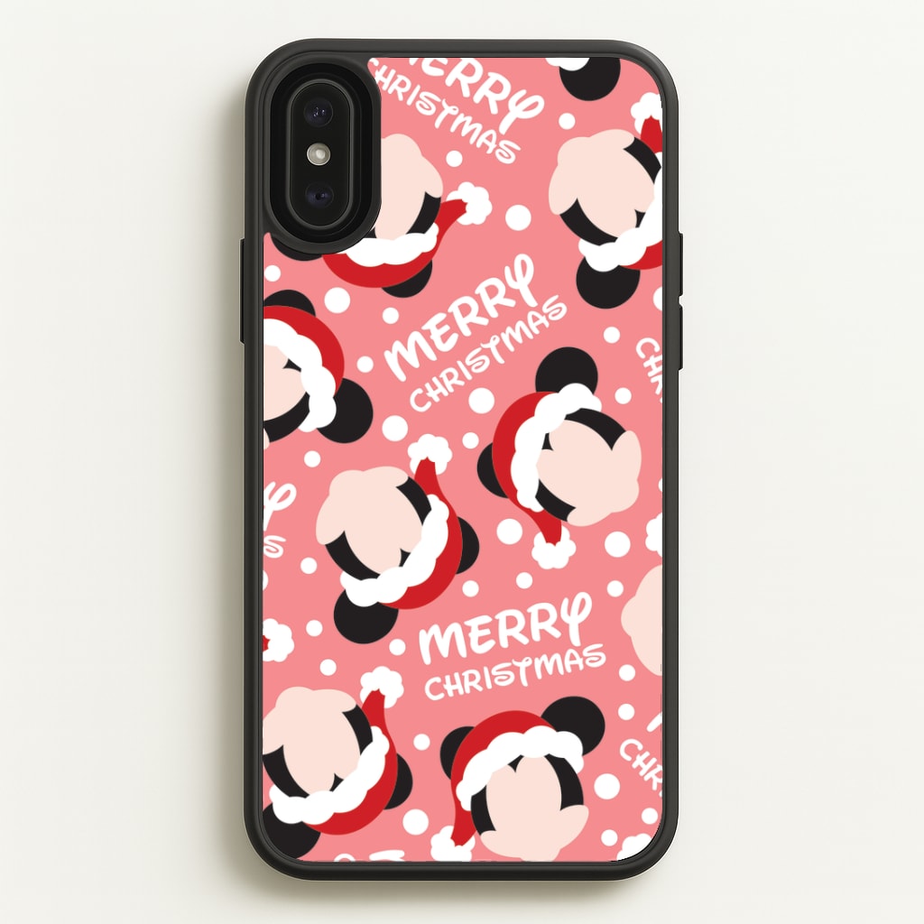 Merry Christmas Cartoon Mouse Pattern iPhone XS Max Case