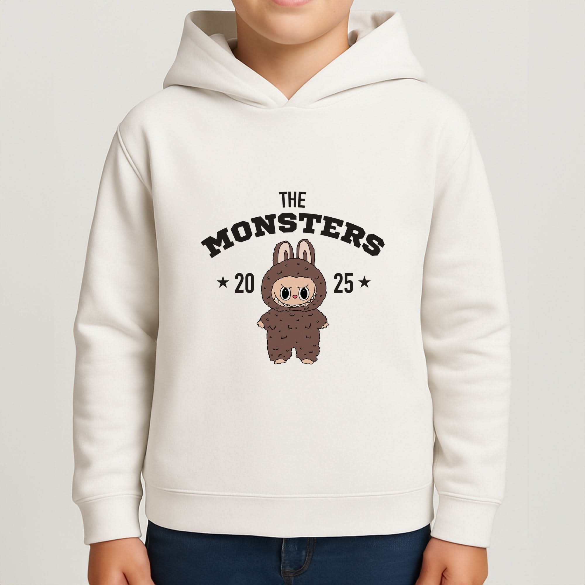 Cute Monster 2025 Biege Boys Hoodie