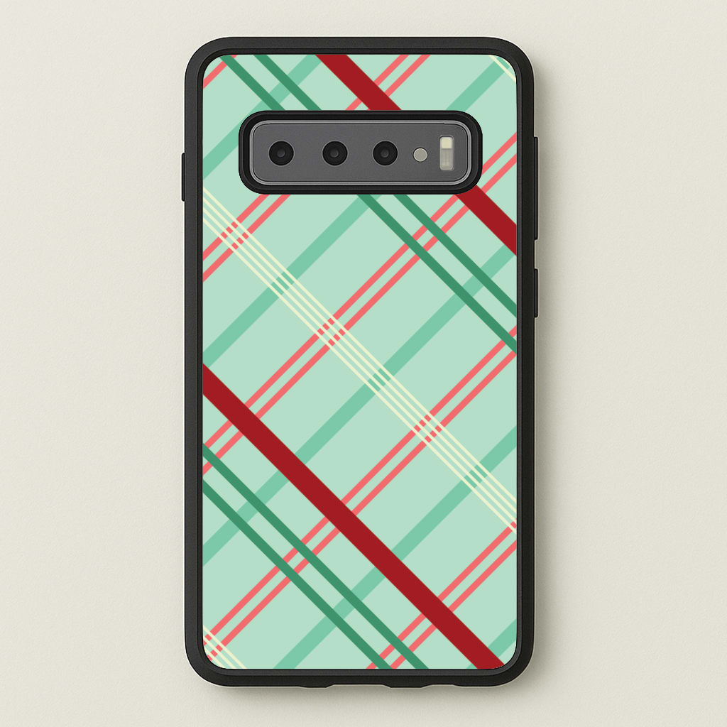Pastel Tartan Christmas Pattern Galaxy S10 Case