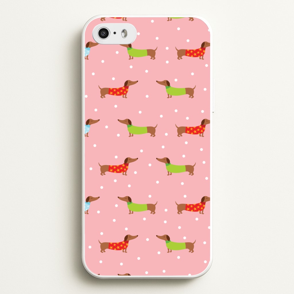 Christmas Jumpers Dachshund Pattern iPhone 5 / 5s / SE 2016 Case
