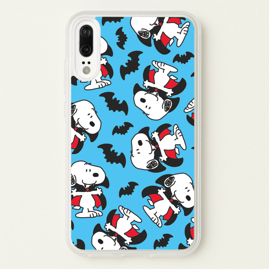 Cartoon Beagle Vampire And Bats Pattern Huawei P20 Case