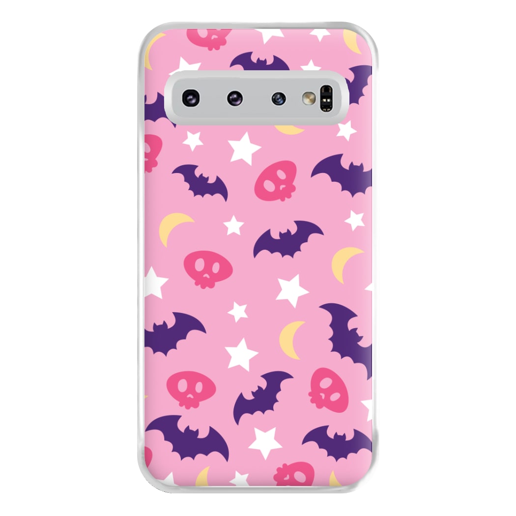 Skull, Bats And Stars Pattern Galaxy S10 Case