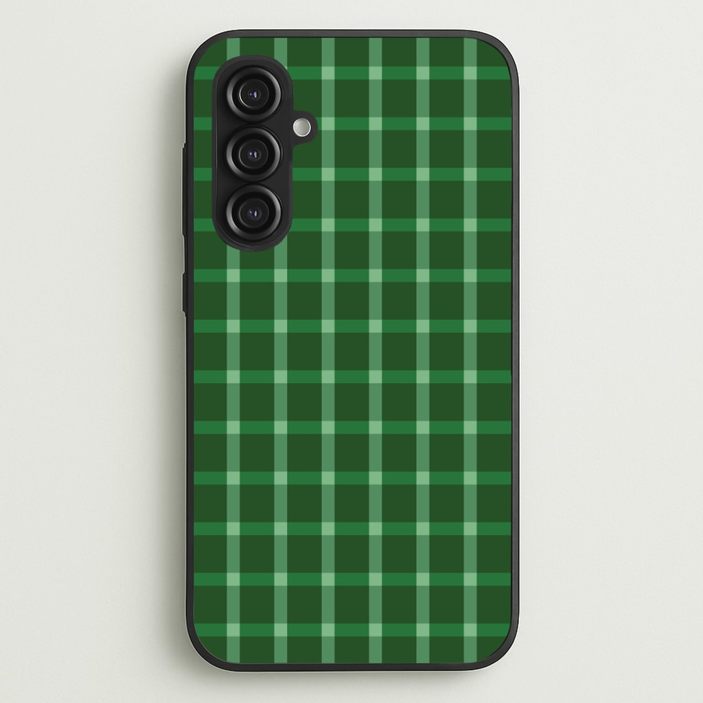 Dark Green Tartan Christmas Pattern Galaxy S23FE Case