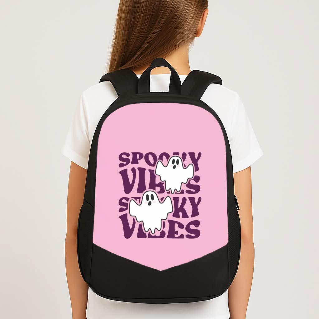 Spooky Vibes Pink School Bag