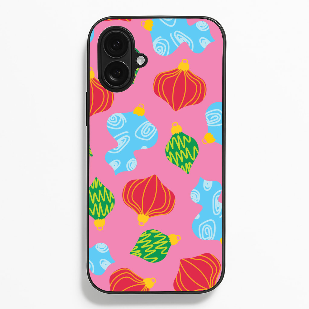Abstract Christmas Baubles Pattern iPhone 16 Plus Case