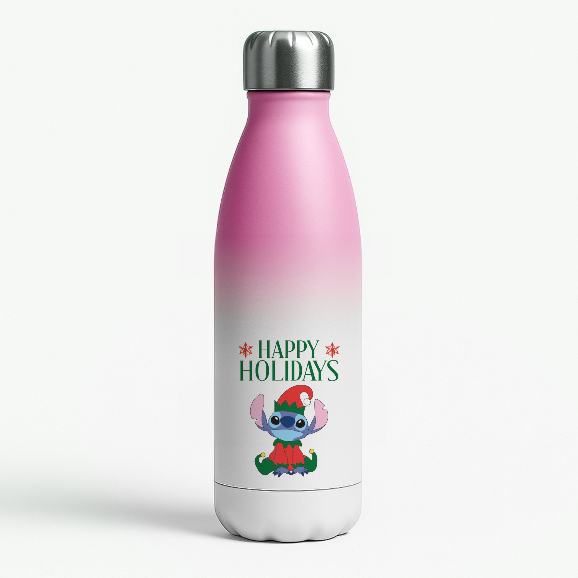 Cute Blue Alien Elf Pink Water Bottle