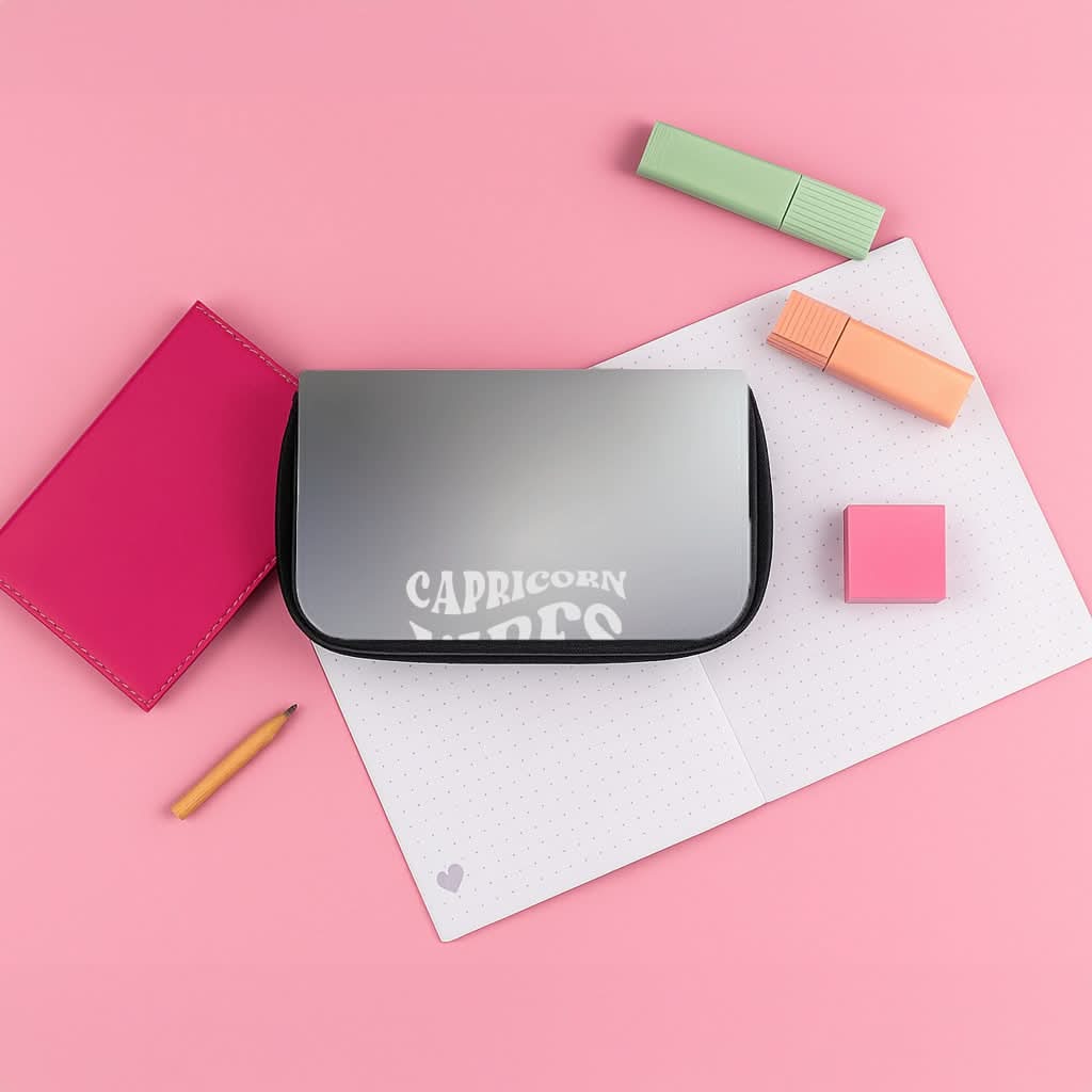 Capricorn Vibes Gradient Zodiac Pencil Case