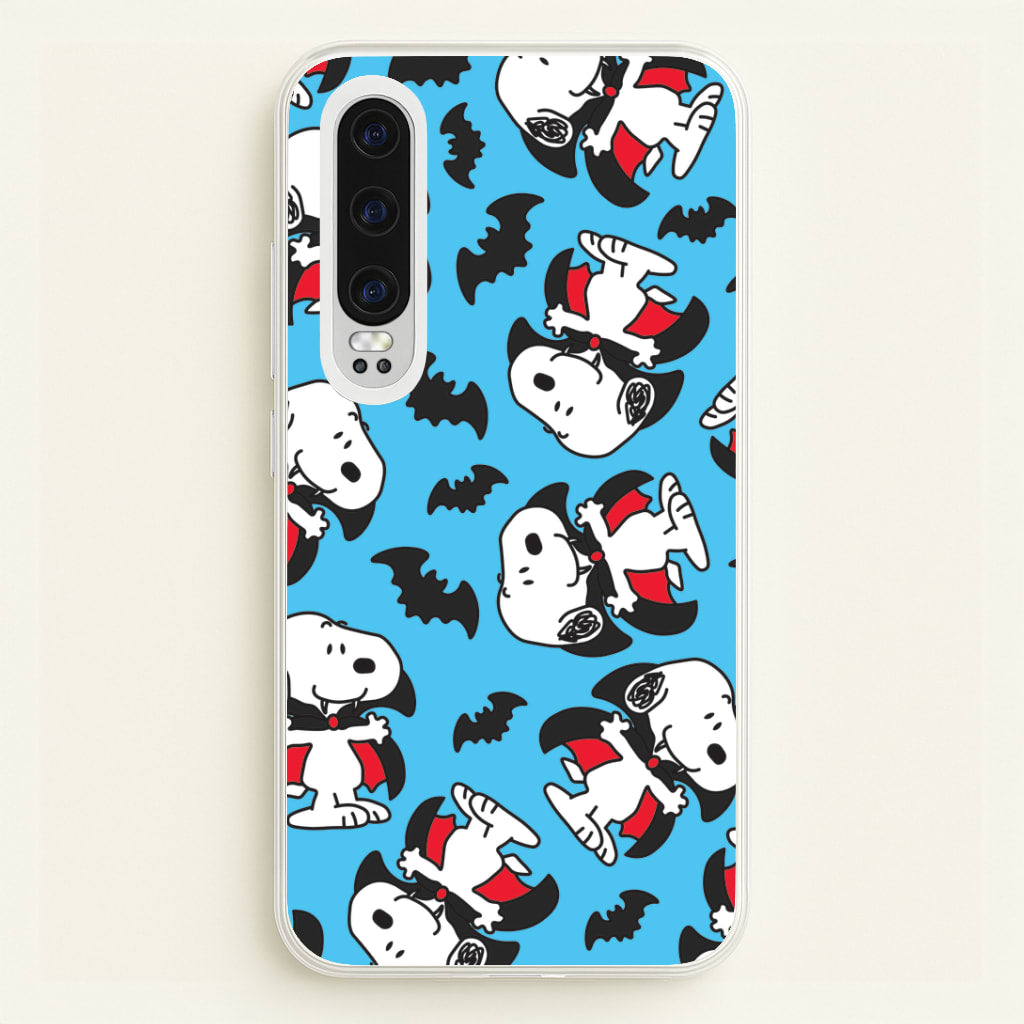 Cartoon Beagle Vampire And Bats Pattern Huawei P30 Case