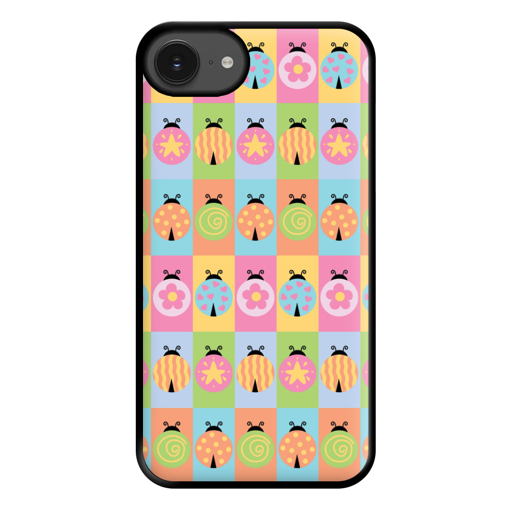 Cartoon Ladybugs Colourful Pattern iPhone 16e Case