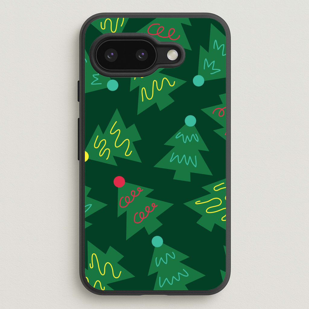 Abstract Christmas Trees Pattern Google Pixel 9a Case