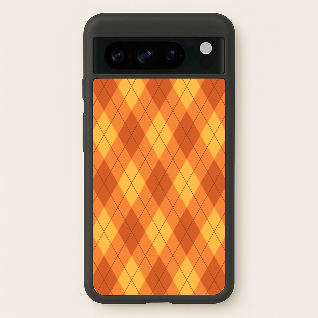 Orange Argyle Pattern Google Pixel 8 Pro Case