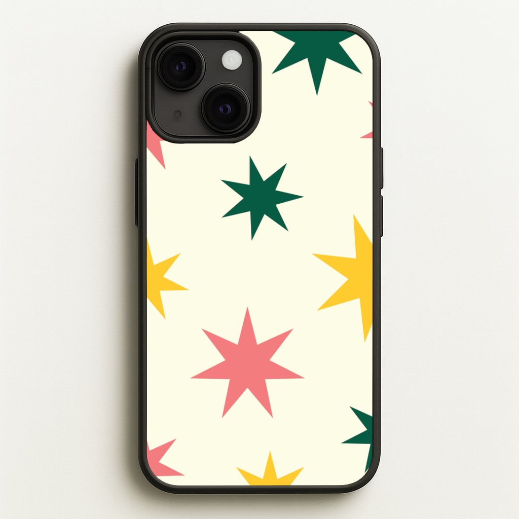 Colourful Christmas Stars Pattern iPhone 13 Mini Case