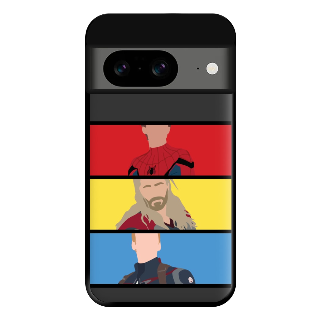 Superhero Team Red, Yellow And Blue Google Pixel 8a Case