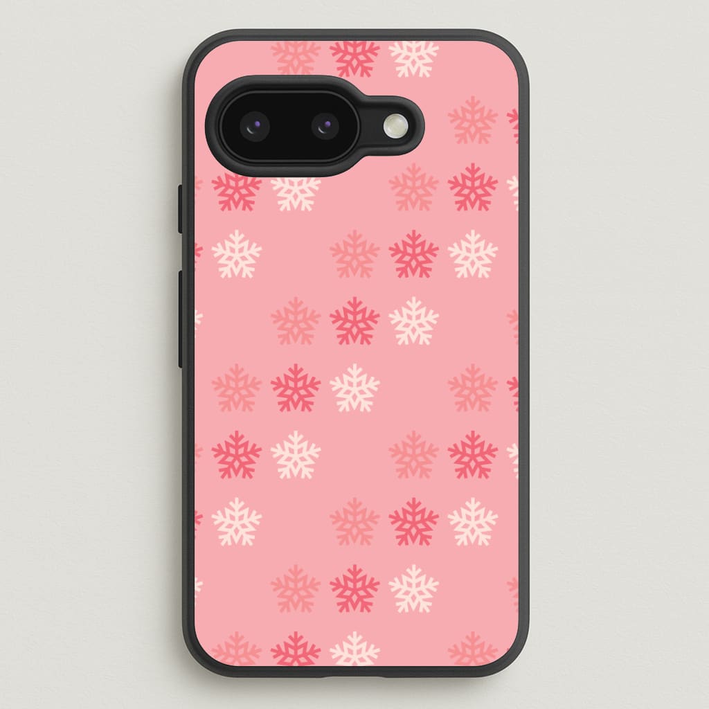 Red Slowflakes Christmas Pattern Google Pixel 9a Case