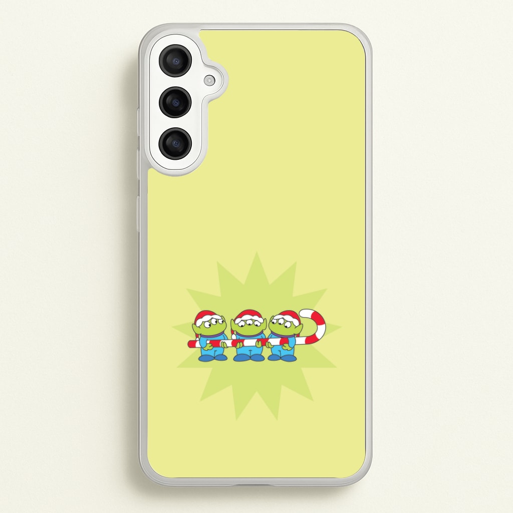 Cute Green Aliens Candycane Galaxy A36 Case