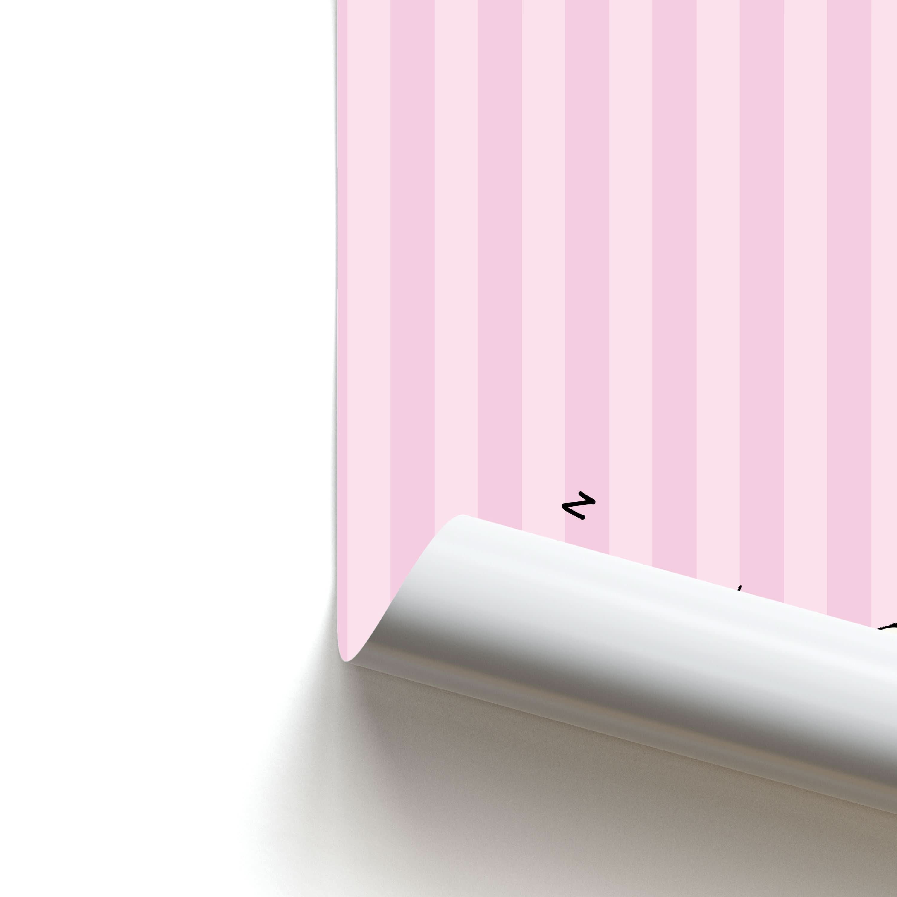 Pastel Stripes Cartoon Beagle Poster