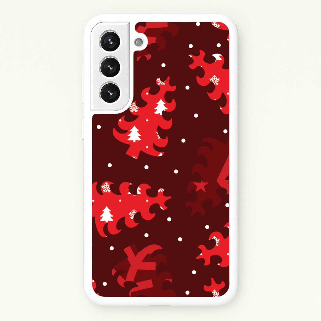 Wrapping Paper Christmas Tree Pattern Galaxy S22 Plus Case