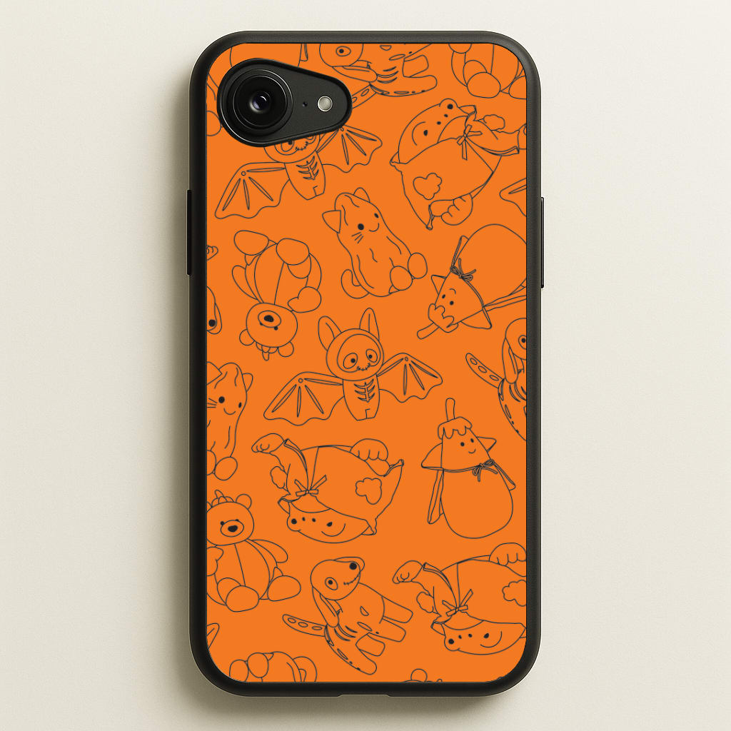 Halloween Plushies Pattern I - Halloween iPhone 16e Case