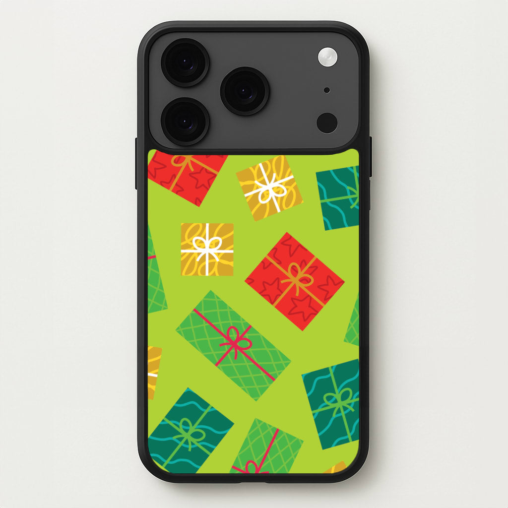 Colourful Abstract Christmas Presents Pattern iPhone 17 Pro Max Case