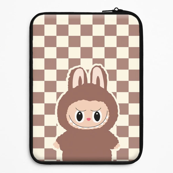 Checkered Cute Brown Monster Universal Laptop Sleeve
