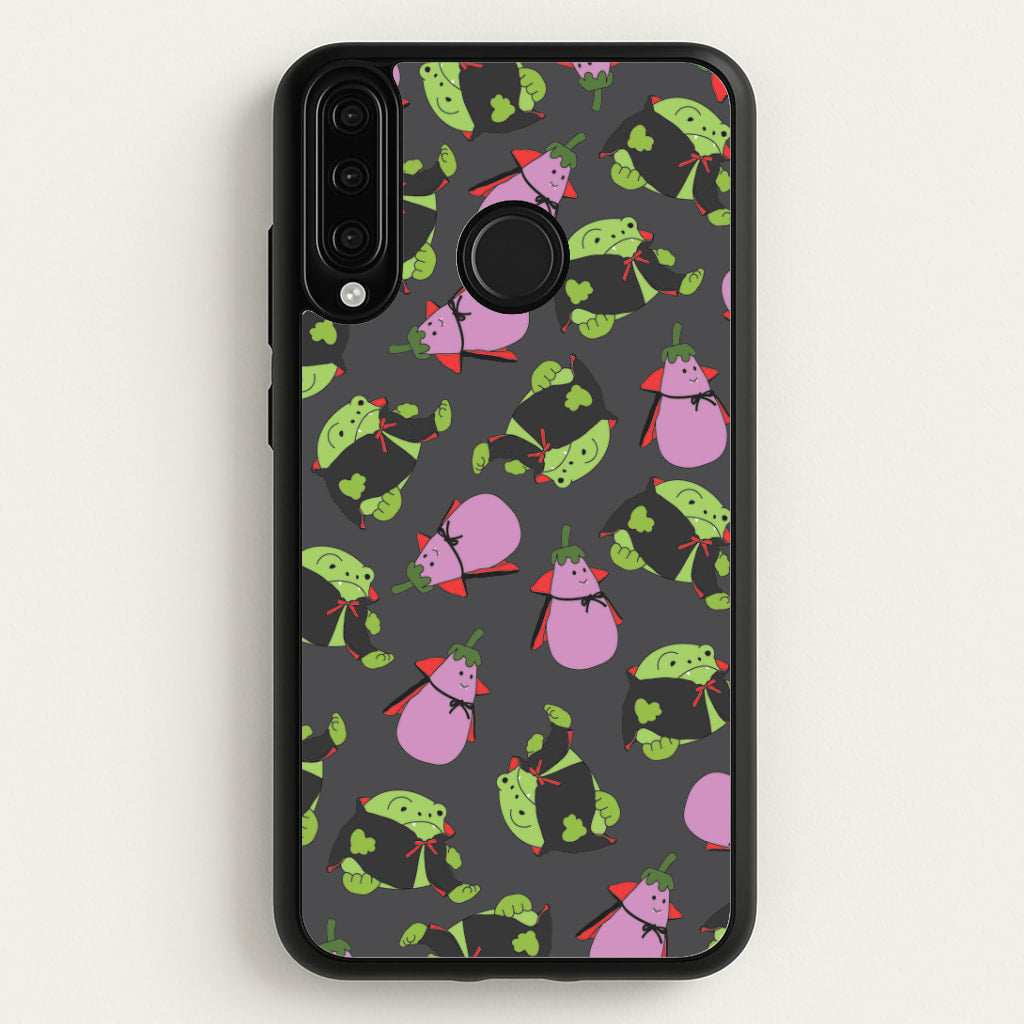 Vampire Frogs And Vegetables Pattern - Halloween Huawei P30 Lite Case
