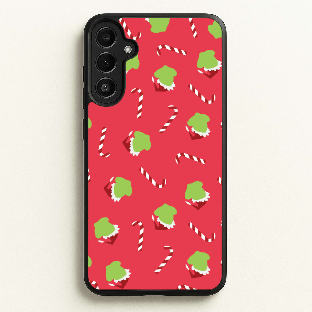 Green Creature And Candy Canes Pattern Galaxy A34 Case