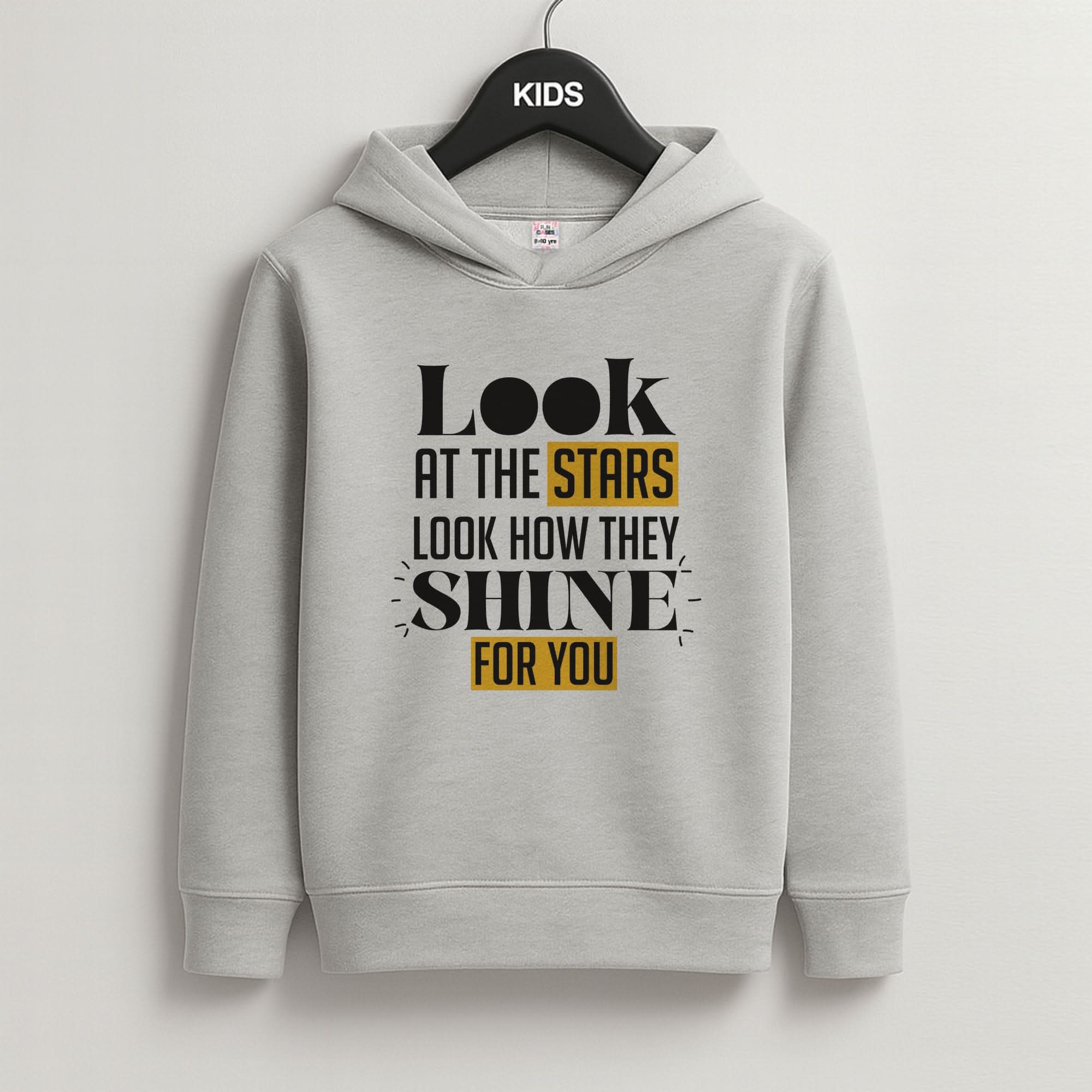 Look At The Stars Grey Kids Hoodie