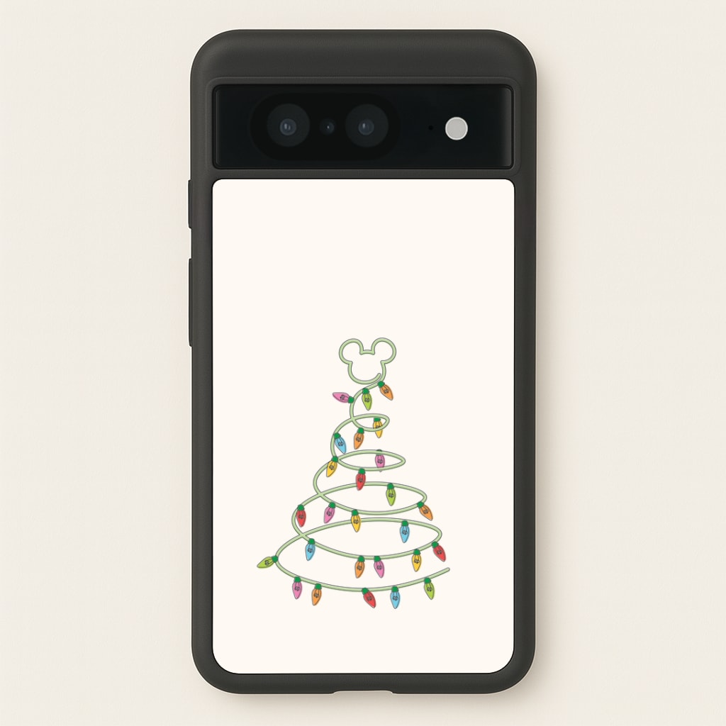 Cartoon Mouse Christmas Tree Lights Google Pixel 8 Case