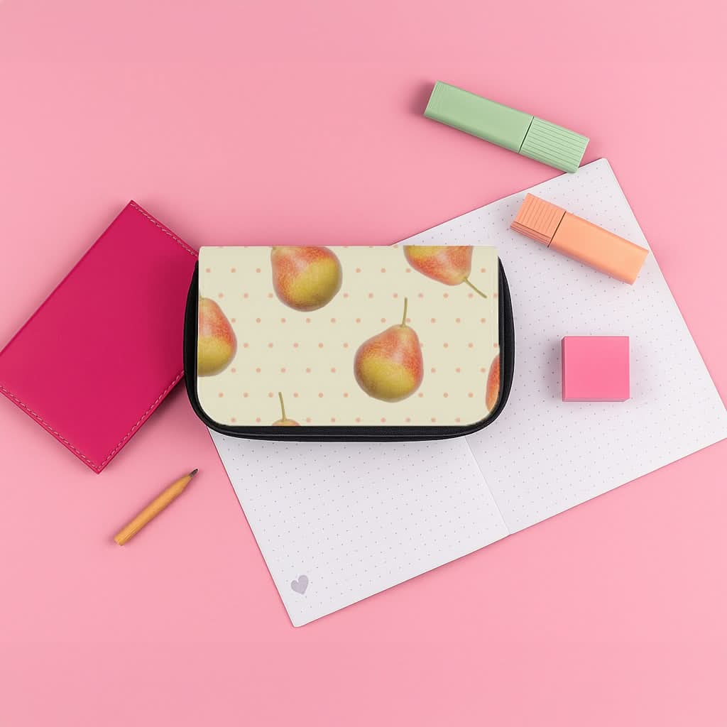 Pears And Polka Dots Pattern Pencil Case