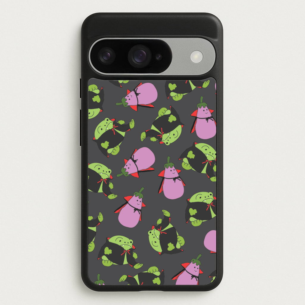 Vampire Frogs And Vegetables Pattern - Halloween Google Pixel 10 / 10 Pro Case