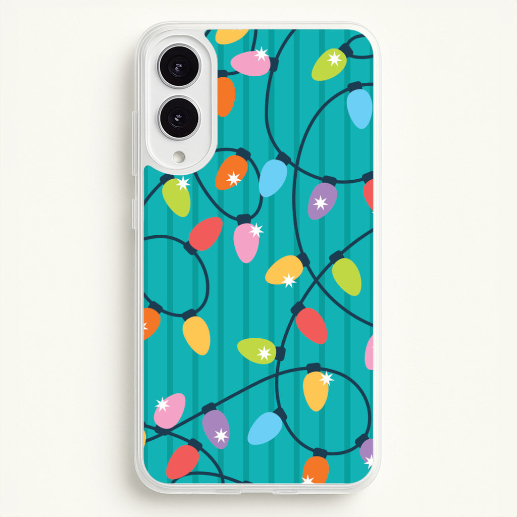 Funky Christmas Lights Pattern Galaxy S25 Edge Case