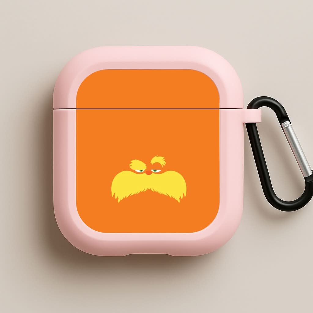 Orange Tree Creature Face Pink AirPods Case