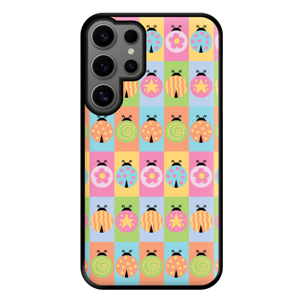 Cartoon Ladybugs Colourful Pattern Galaxy S24 Ultra Case
