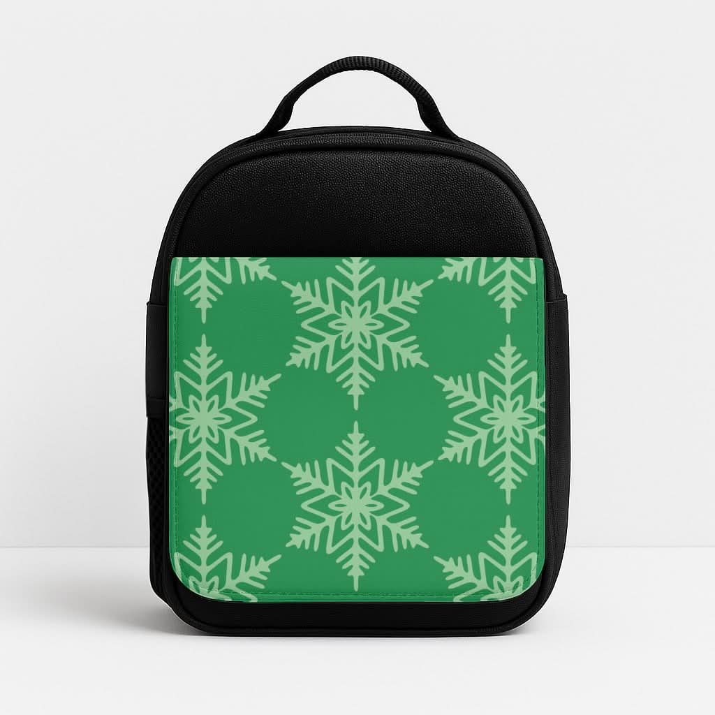 Green Giant Snowflakes Christmas Pattern Lunchbox