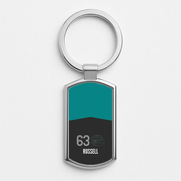Russell Helmet 2026 Silver Metal Keyring
