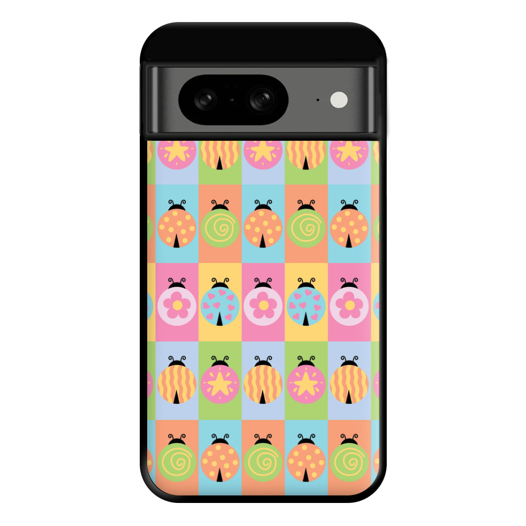 Cartoon Ladybugs Colourful Pattern Google Pixel 8 Case