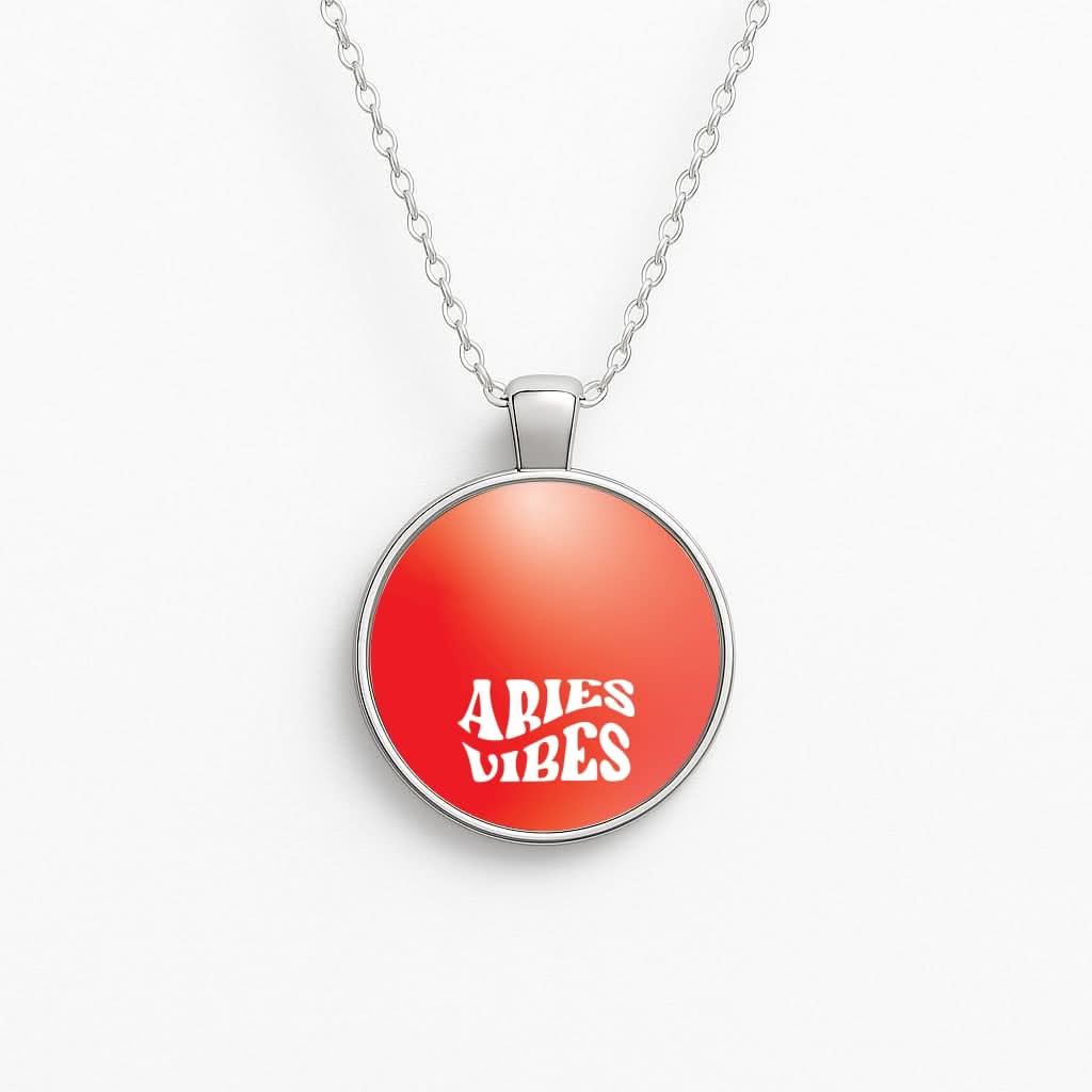 Aries Vibes Gradient Zodiac Circle Necklace