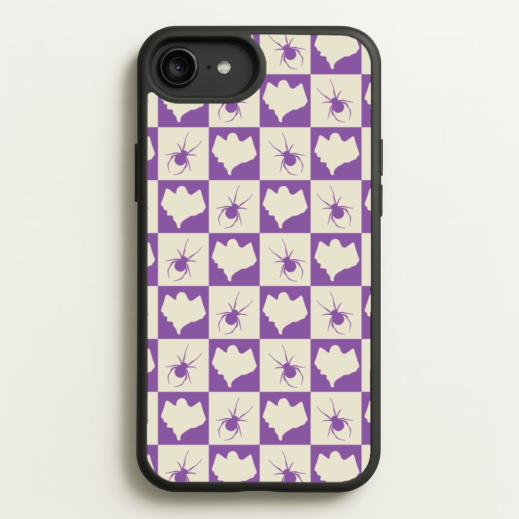 Spiders And Ghosts Checkered Pattern I iPhone 6 Plus / 7 Plus / 8 Plus Case