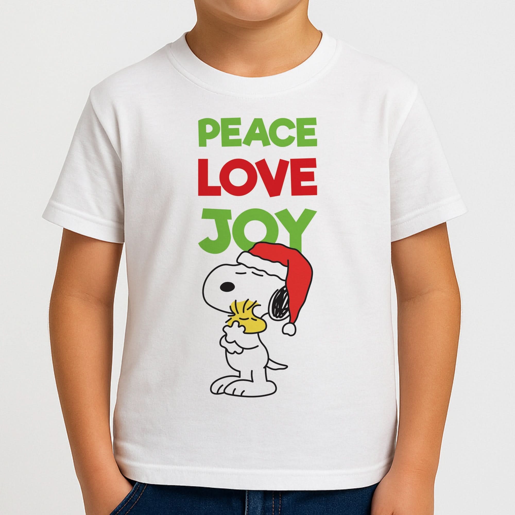 Peace, Love, Joy Christmas Cartoon Beagle Boys T-Shirt